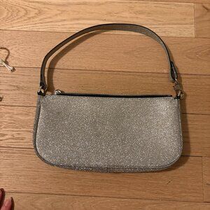 By Far Silver Glitter Shoulder Bag